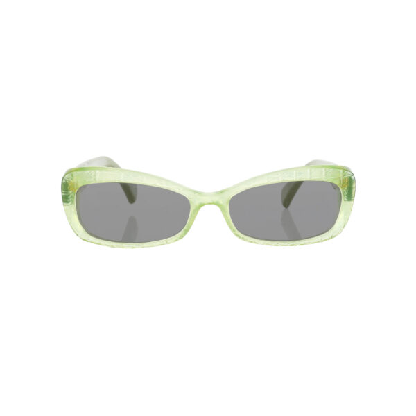 Alexander McQueen ’00s Transparent Green Cat Eye Sunglasses with Black Lenses - Image 2