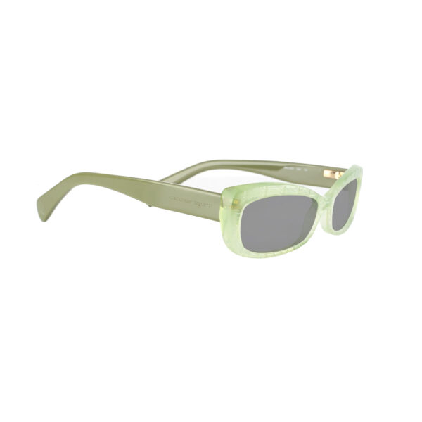 Alexander McQueen ’00s Transparent Green Cat Eye Sunglasses with Black Lenses