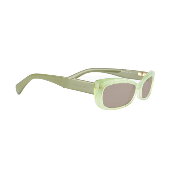 Alexander McQueen ’00s Transparent Green Cat Eye Sunglasses with Brown Lenses