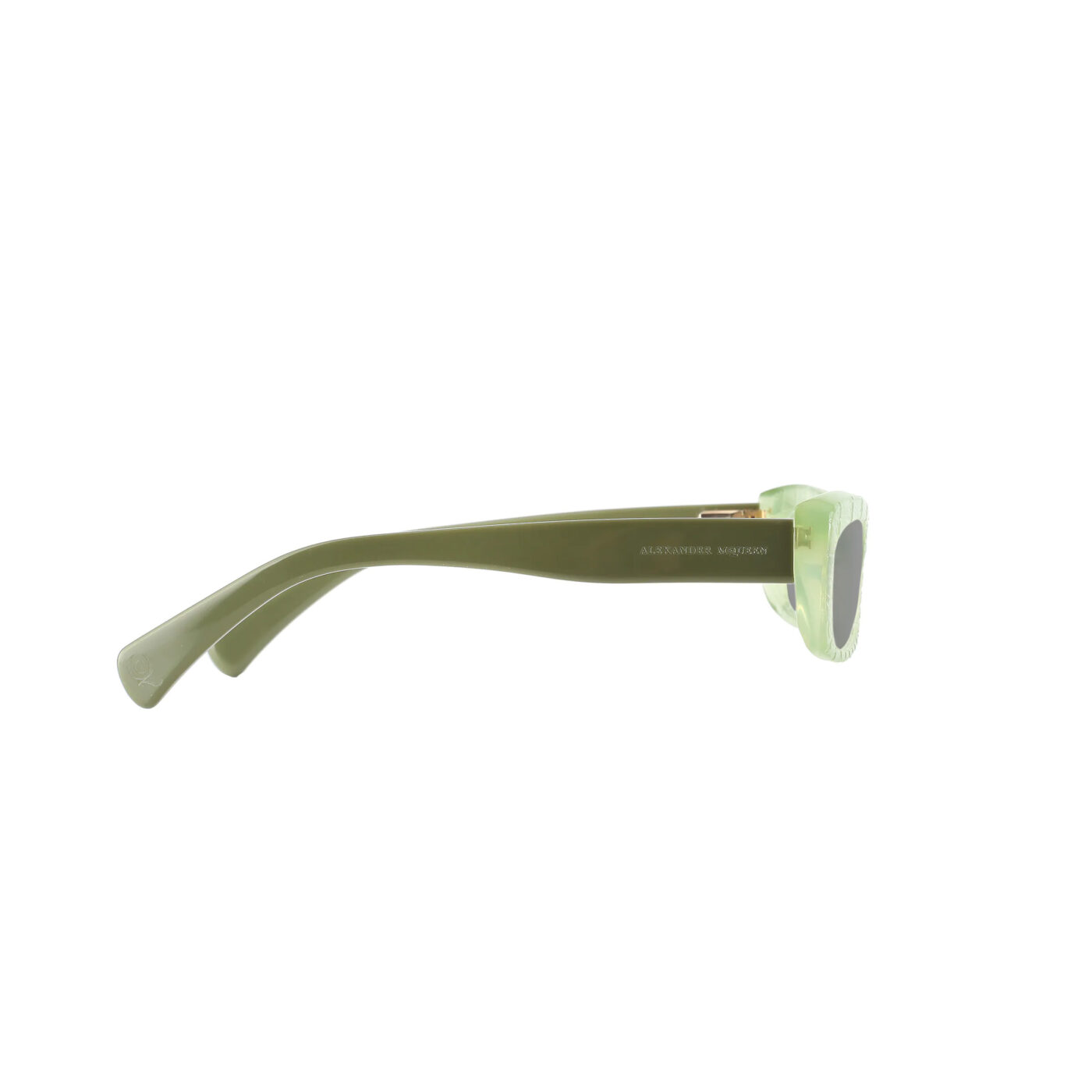 Alexander McQueen ’00s Transparent Green Cat Eye Sunglasses with Black Lenses - Image 3