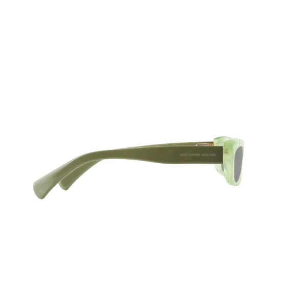 Alexander McQueen ’00s Transparent Green Cat Eye Sunglasses with Black Lenses - Image 3