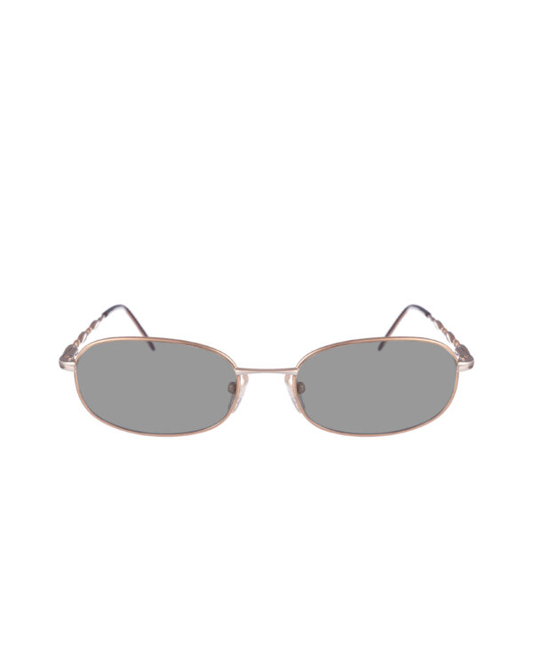 Valentino '00s Gold Oval Details Sunglasses with Black Lenses - Image 2