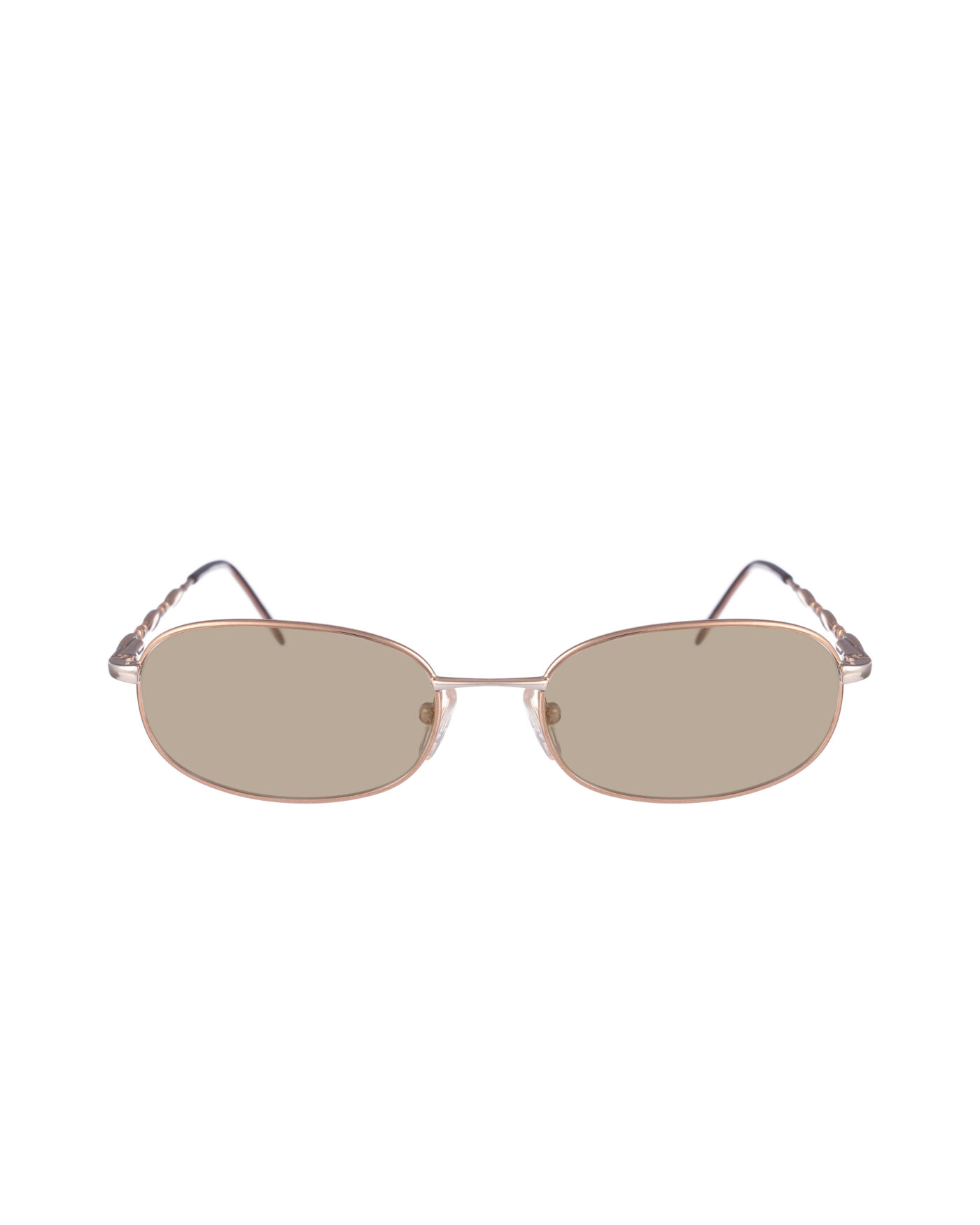Valentino '00s Gold Oval Details Sunglasses with Brown Lenses - Image 2