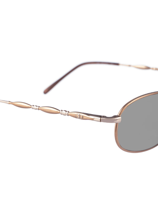 Valentino '00s Gold Oval Details Sunglasses with Black Lenses - Image 3
