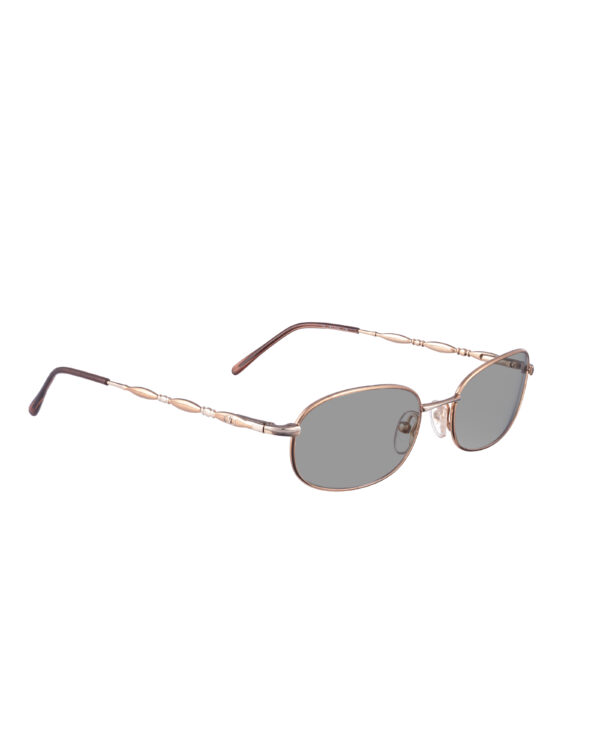 Valentino '00s Gold Oval Details Sunglasses with Black Lenses