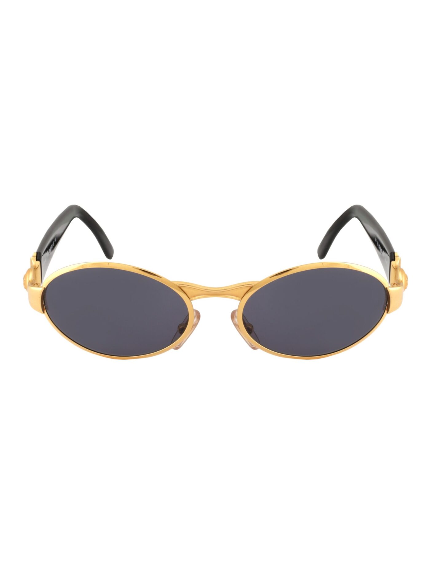 Burberry's '90s Gold Black Oval Sunglasses - Image 2