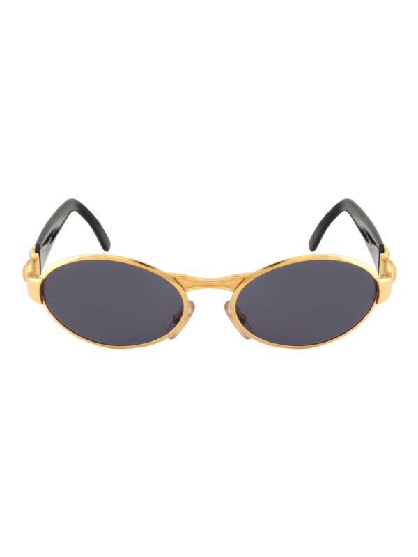 Burberry's '90s Gold Black Oval Sunglasses - Image 2