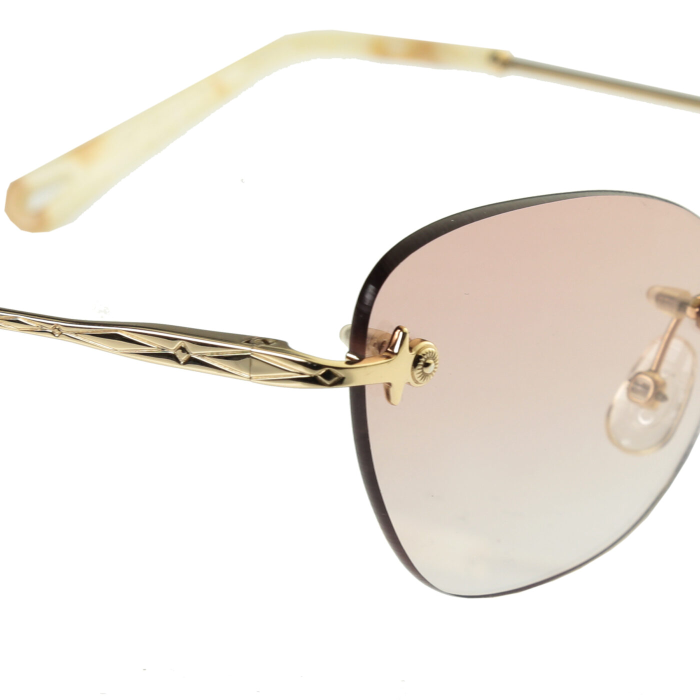 Chloe Yellow Gold Ivory Cat Eye Sunglasses - Image 3