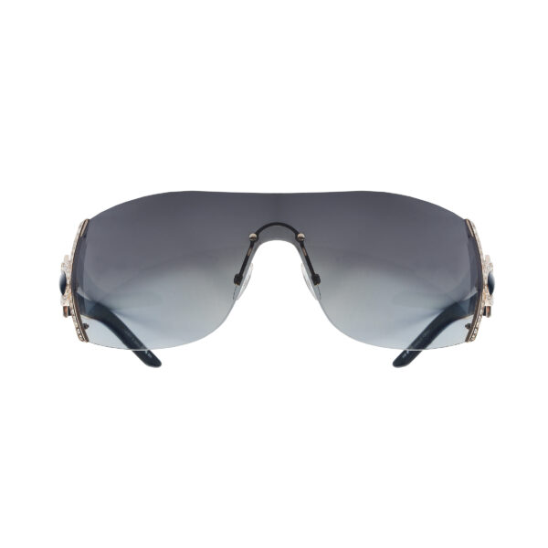 Pierre Cardin 00's Rimless Crystals Gold Sunglasses - Image 2