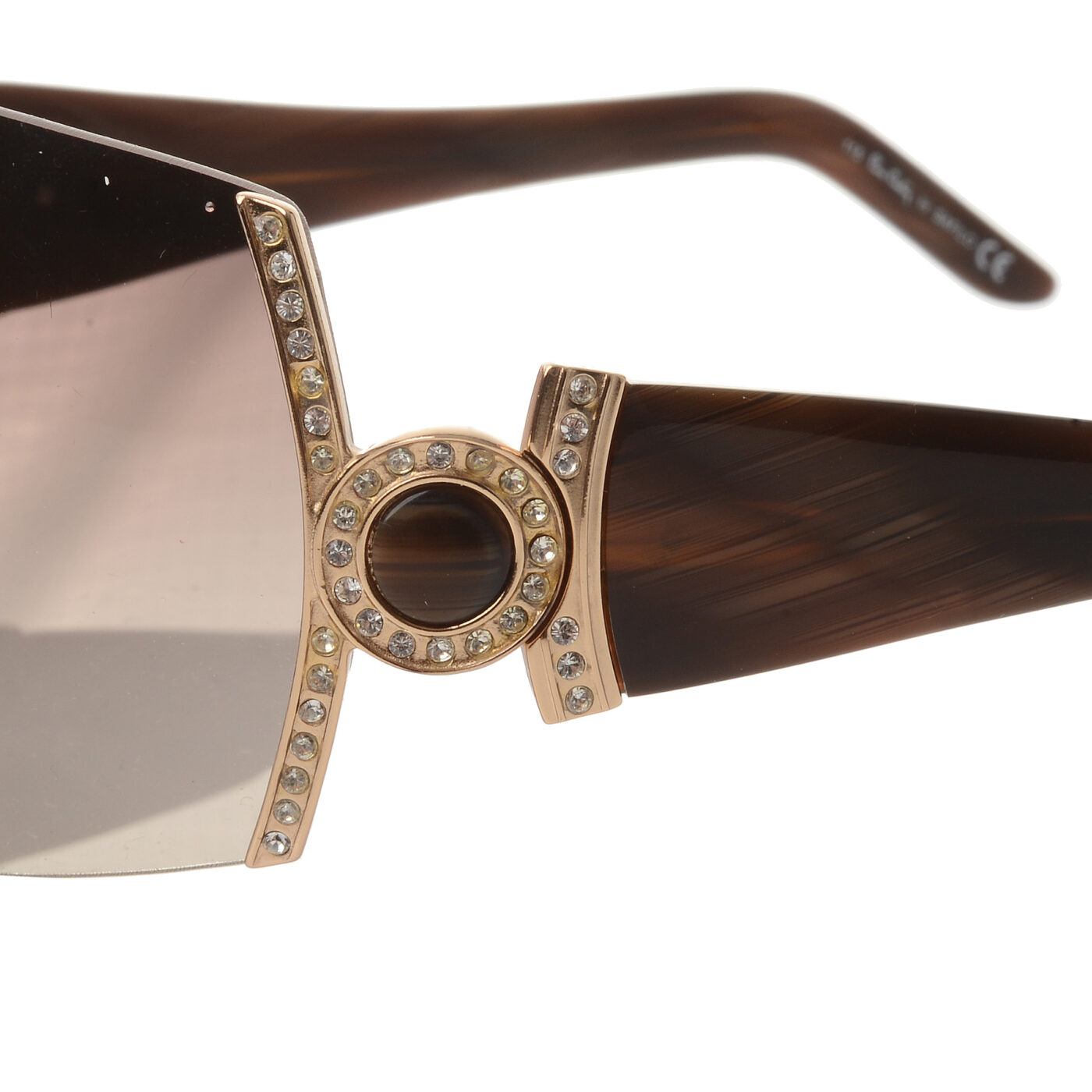 Pierre Cardin 00's Crystals Light Brown Sunglasses - Image 3