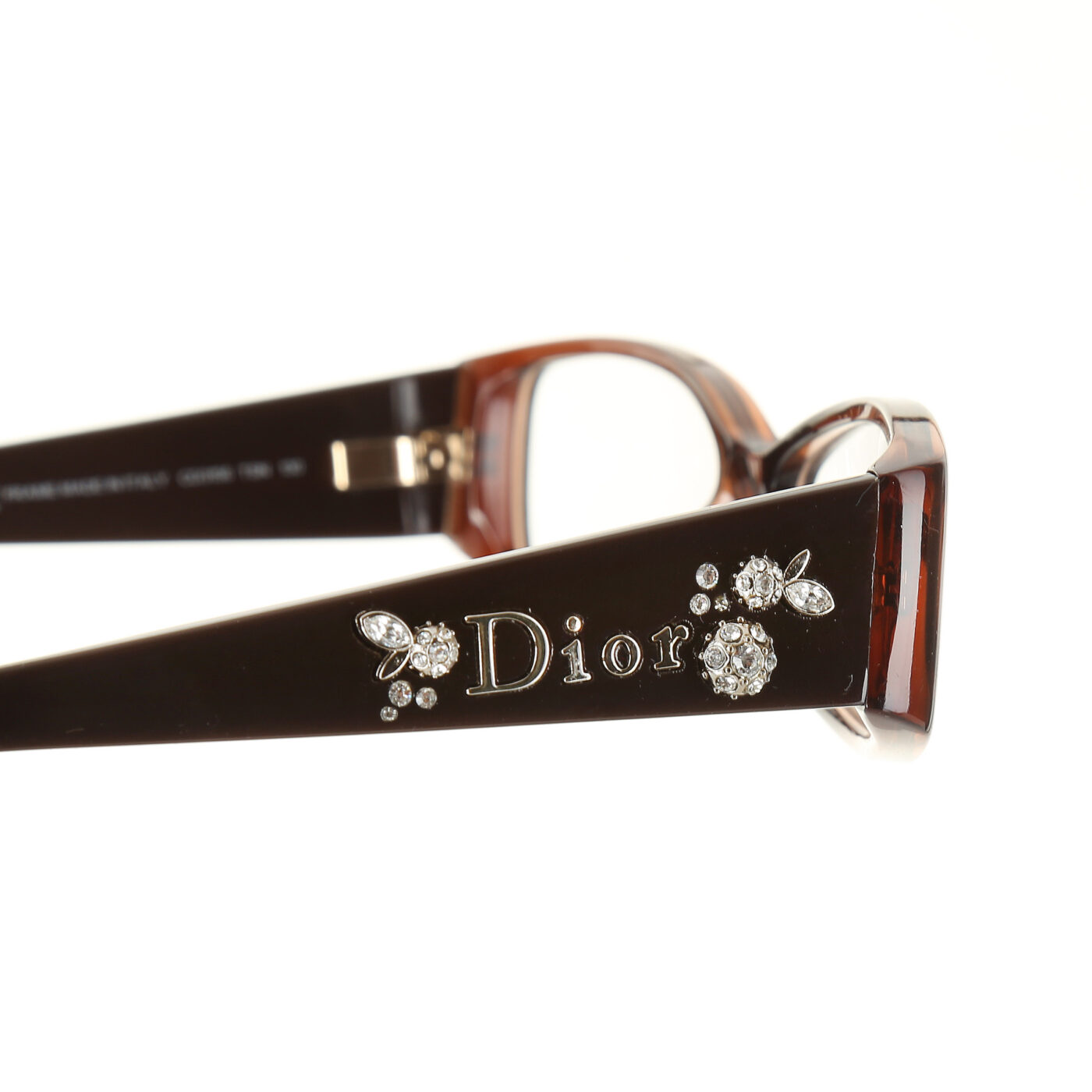 Christian Dior SS2008 Crystal Flowers Plastic Brown Glasses - Image 2