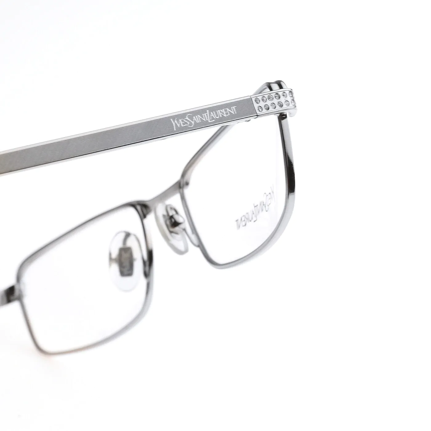 Yves Saint Laurent '90s Silver & Purple Crystals Glasses - Image 3