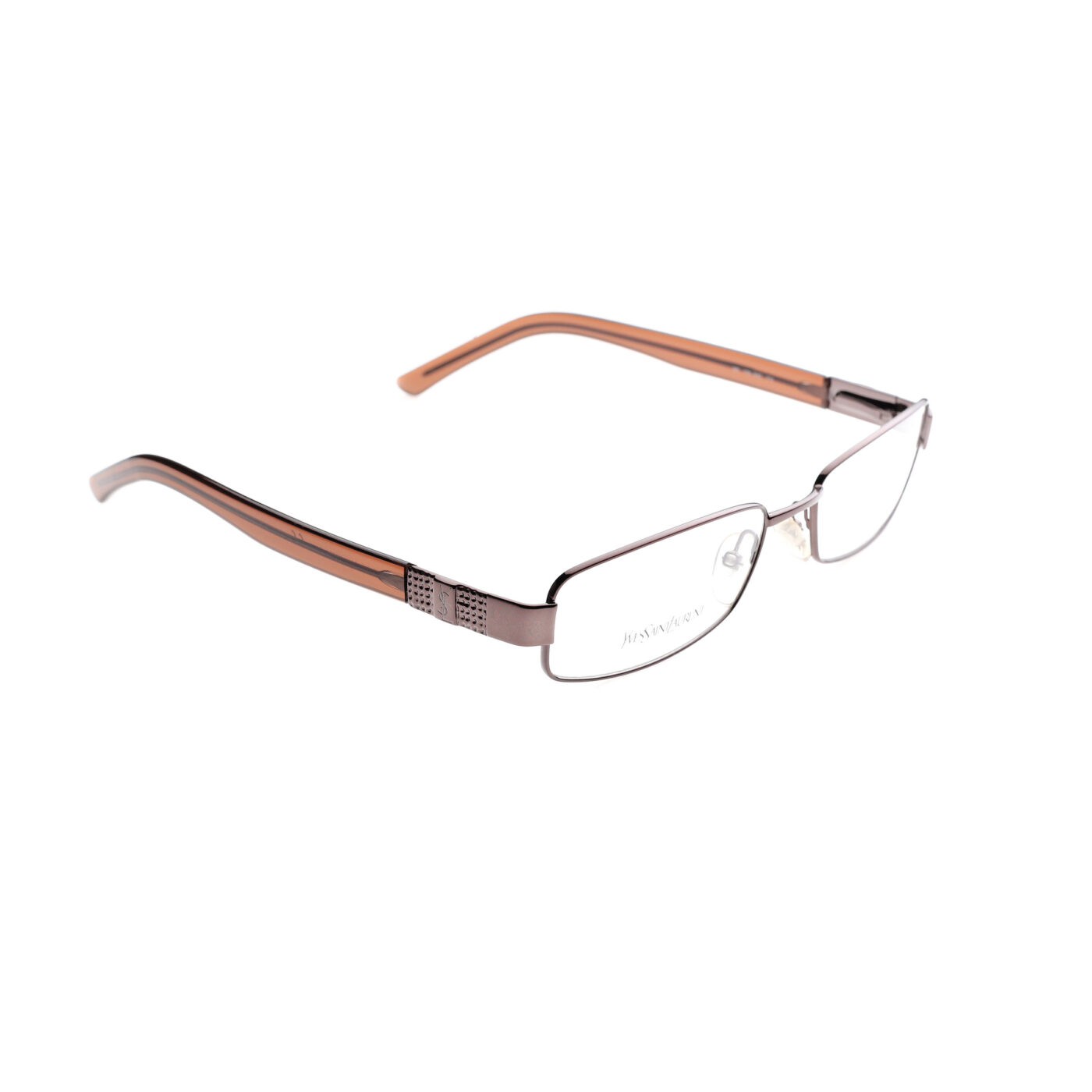Yves Saint Laurent '90s Brown Signature Crystals Glasses - Image 2