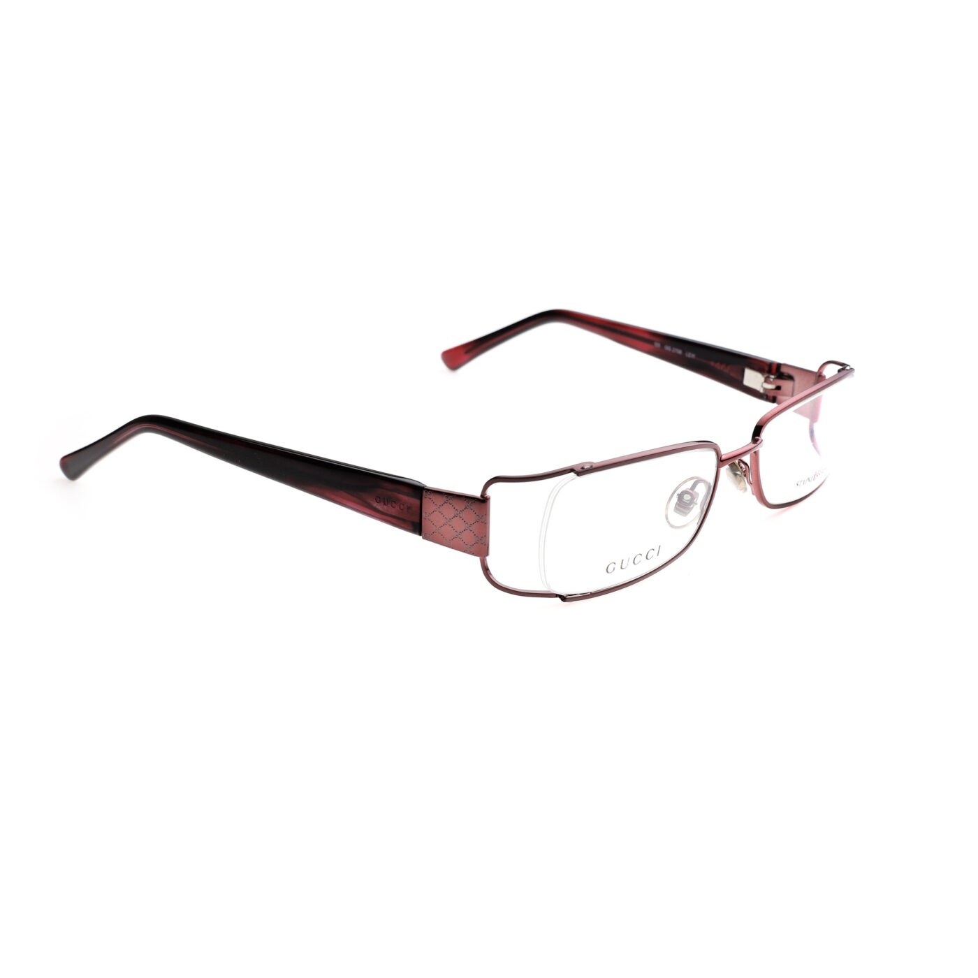 Gucci '00s Cherry Red Monogram Rectangular Glasses - Image 1