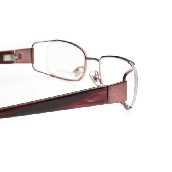 Gucci '00s Cherry Red Monogram Rectangular Glasses - Image 3