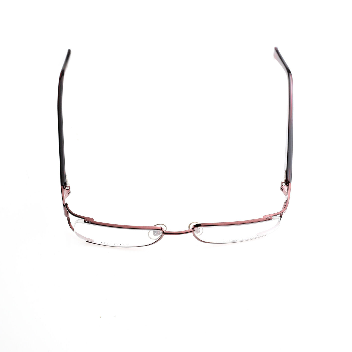 Gucci '00s Cherry Red Monogram Rectangular Glasses - Image 4