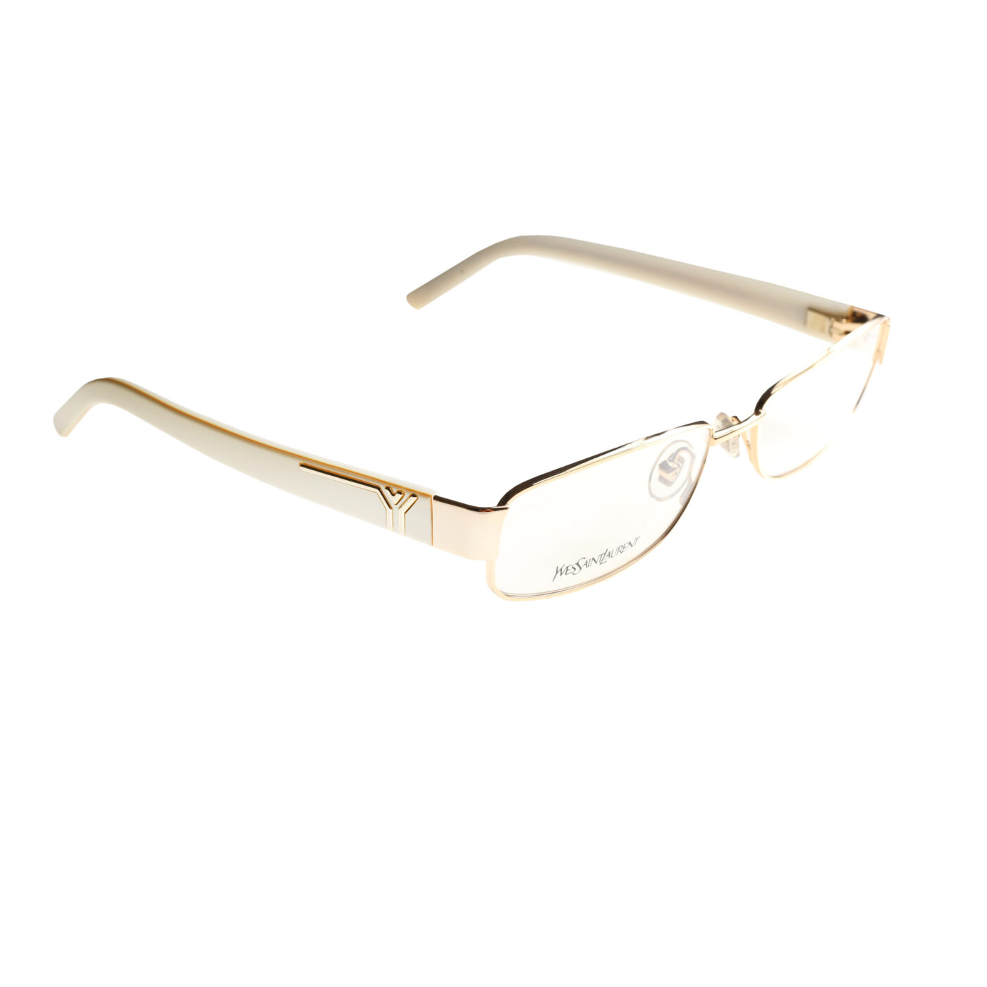 Yves Saint Laurent '90s Gold & Beige Signature Glasses - Image 1