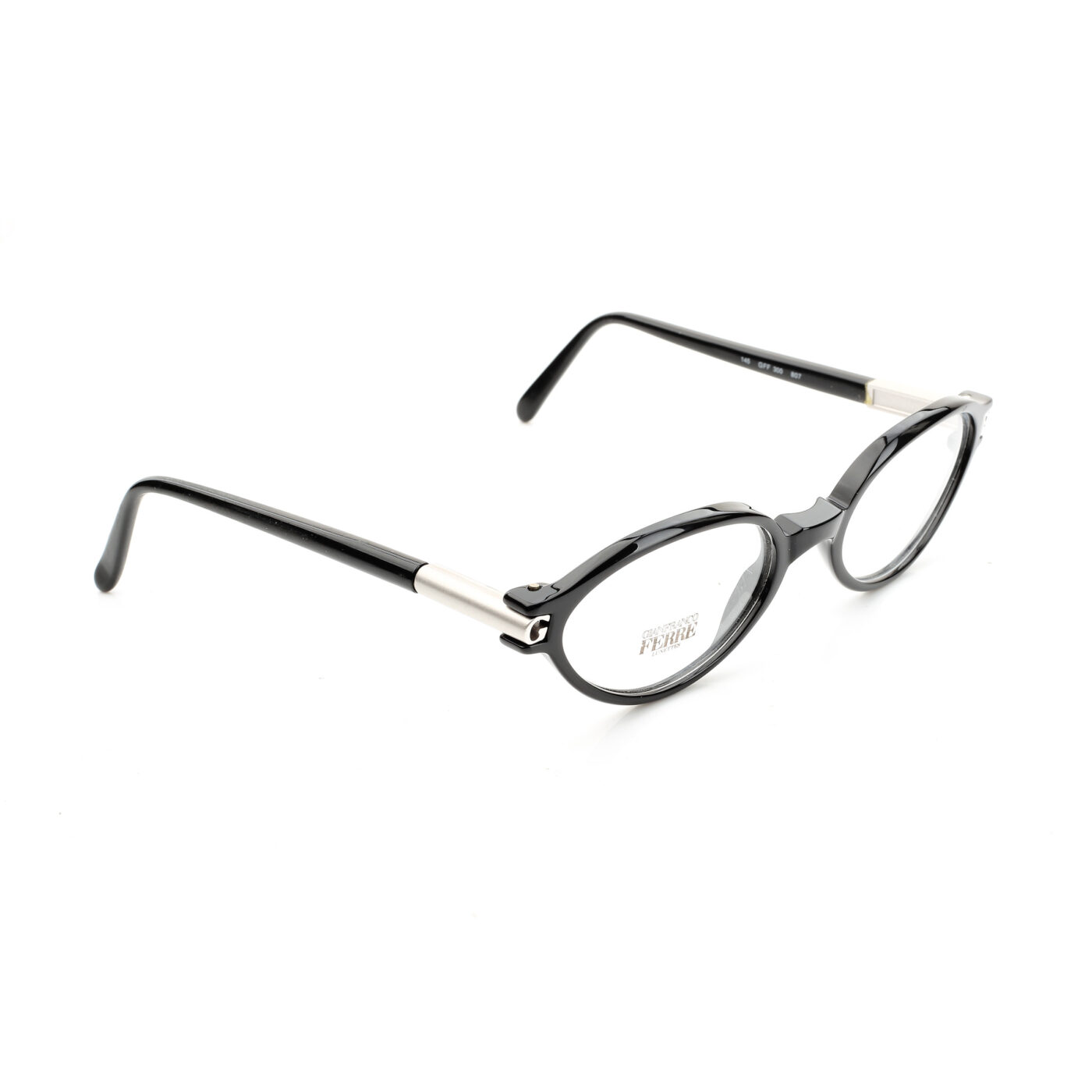 Gianfranco Ferre '90s Black & Silver Signature Glasses - Image 2