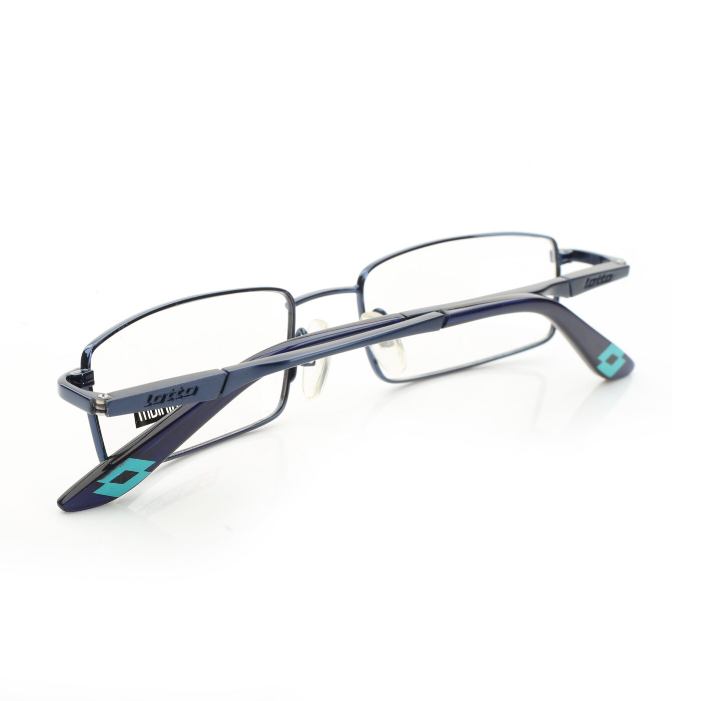 Lotto '00s Signature Navy Blue Flat Rectangular Glasses - Image 2