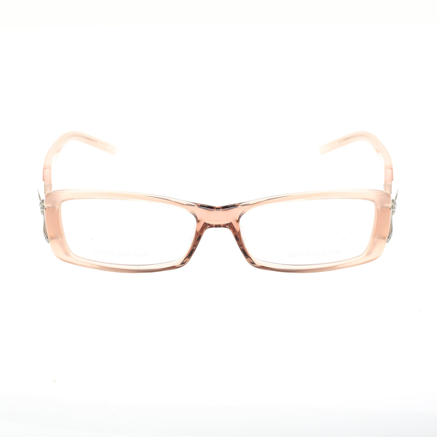 Valentino '00s Powder Pink Crystal Bow Plastic Glasses - Image 2