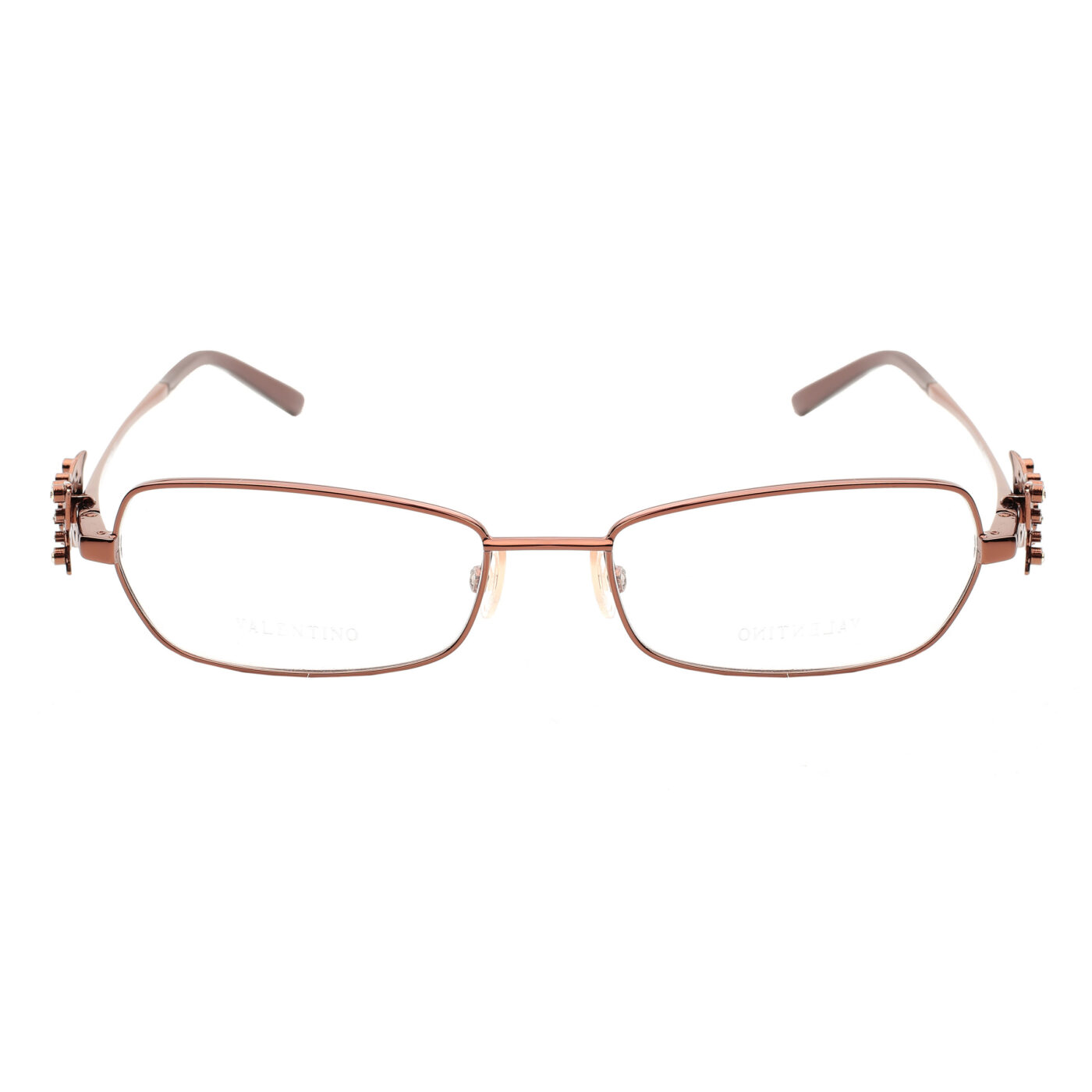 Valentino '90s Brass Crystal Butterfly Detail Glasses - Image 3