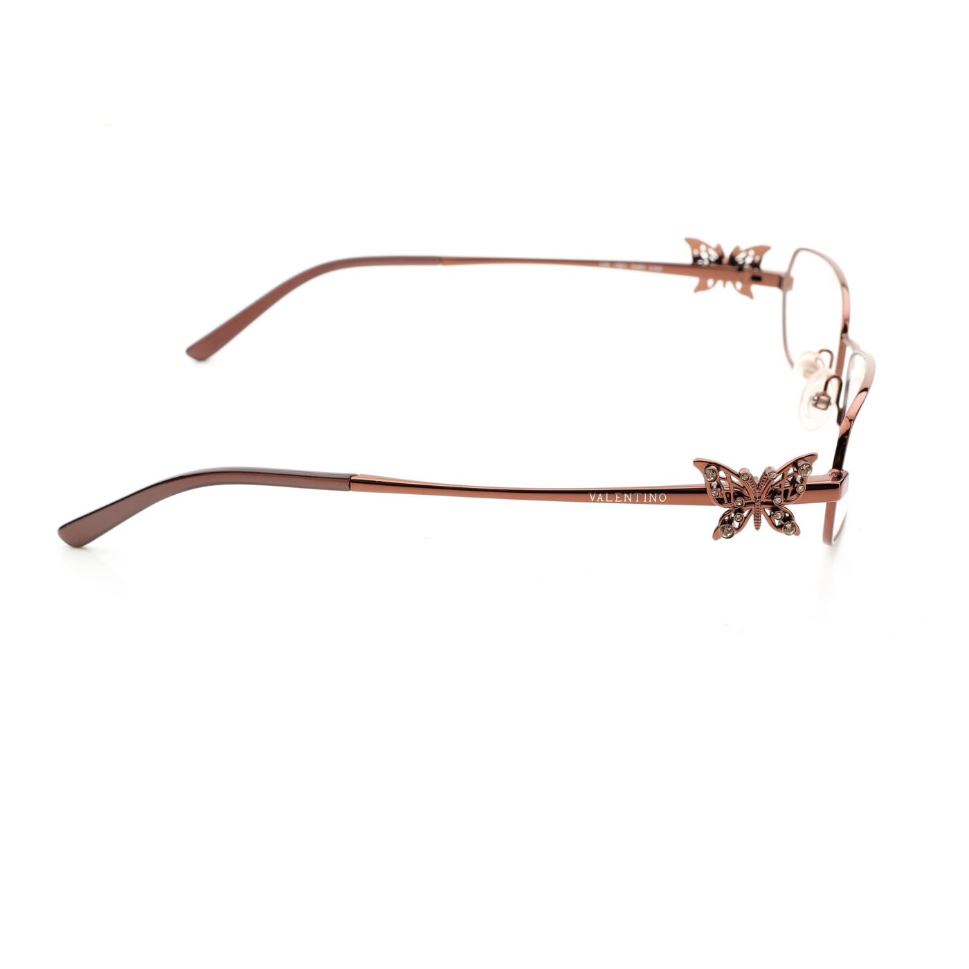 Valentino '90s Brass Crystal Butterfly Detail Glasses - Image 2