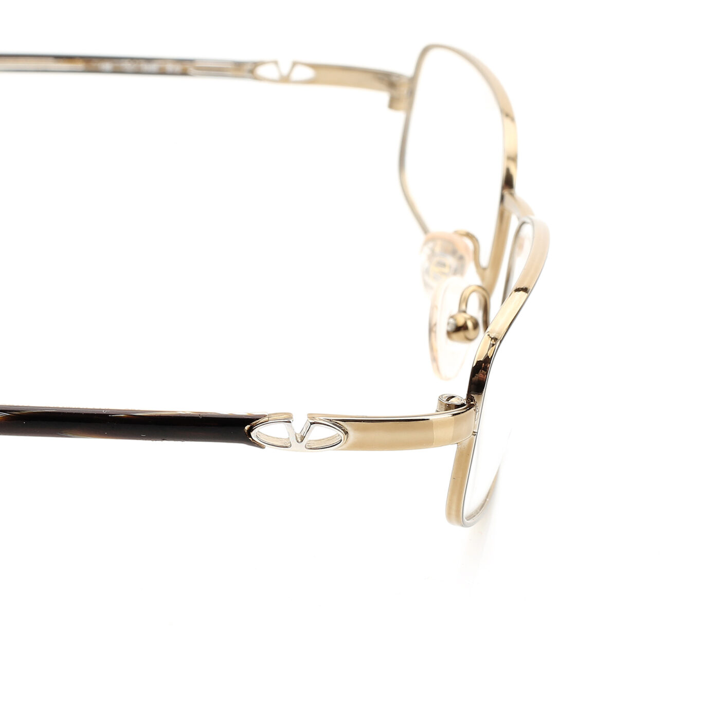 Valentino '90s Gold Paint Strokes Rectangular Glasses - Image 3