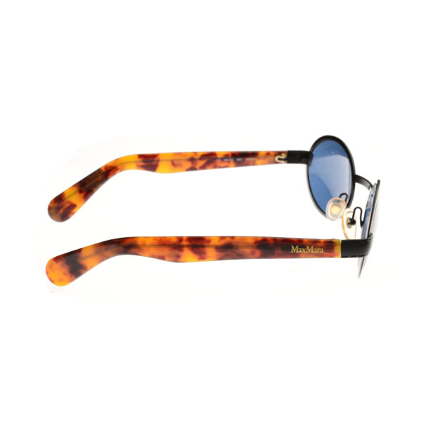 Max Mara 90's Black & Havana Brown Oval Frame Sunglasses - Image 3