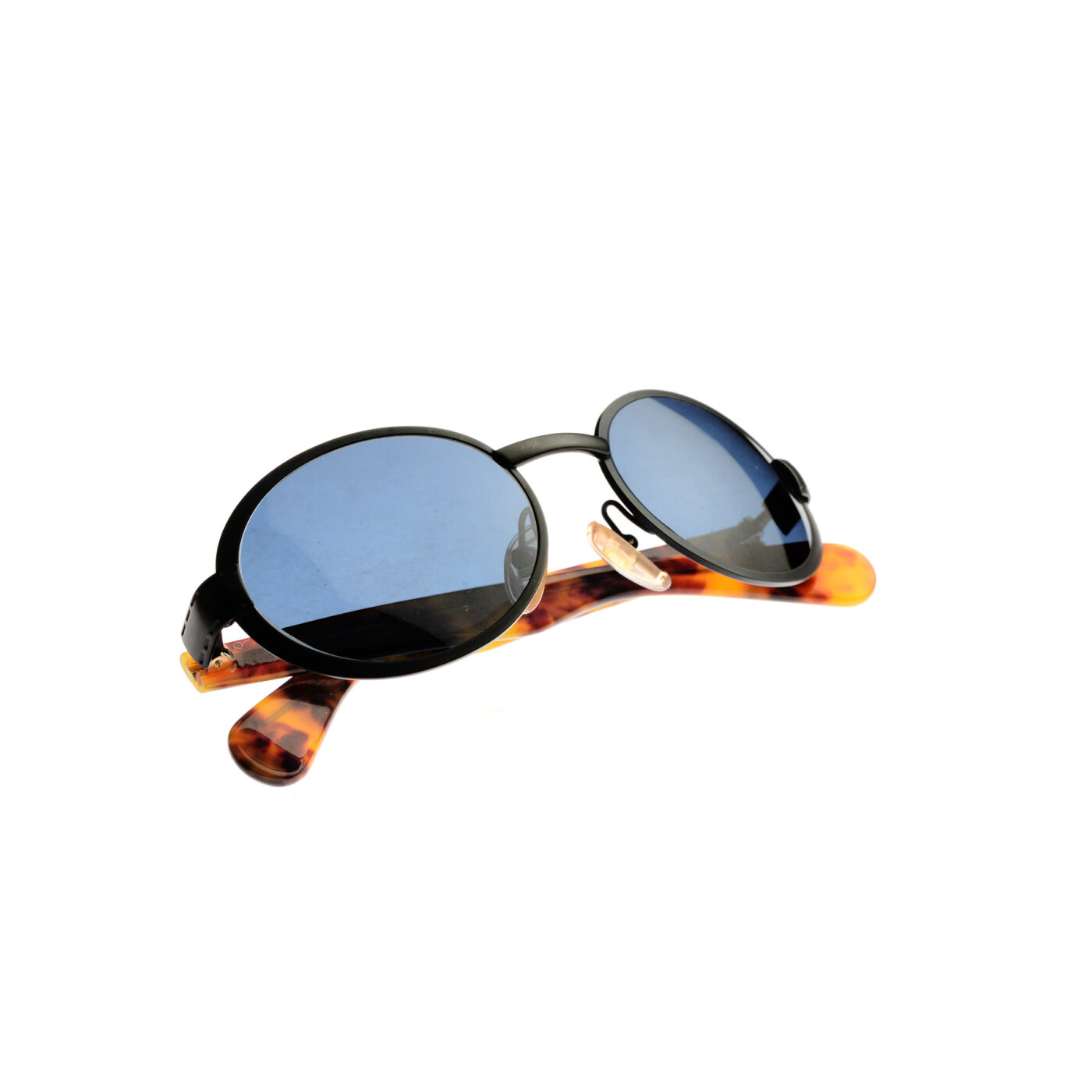 Max Mara 90's Black & Havana Brown Oval Frame Sunglasses - Image 4
