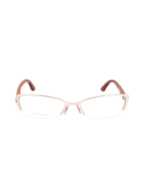 Alexander McQueen 90s Wooden Matte Gold Glasses