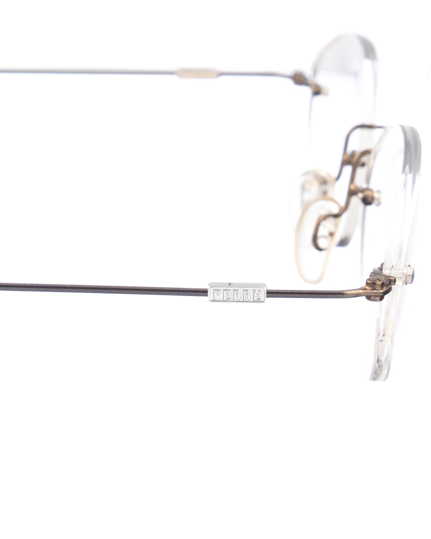 Gianfranco Ferre 00s Oval Brown Rimless Glasses - Image 3