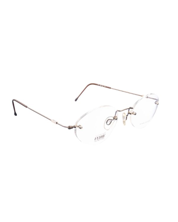 Gianfranco Ferre 00s Oval Brown Rimless Glasses - Image 2