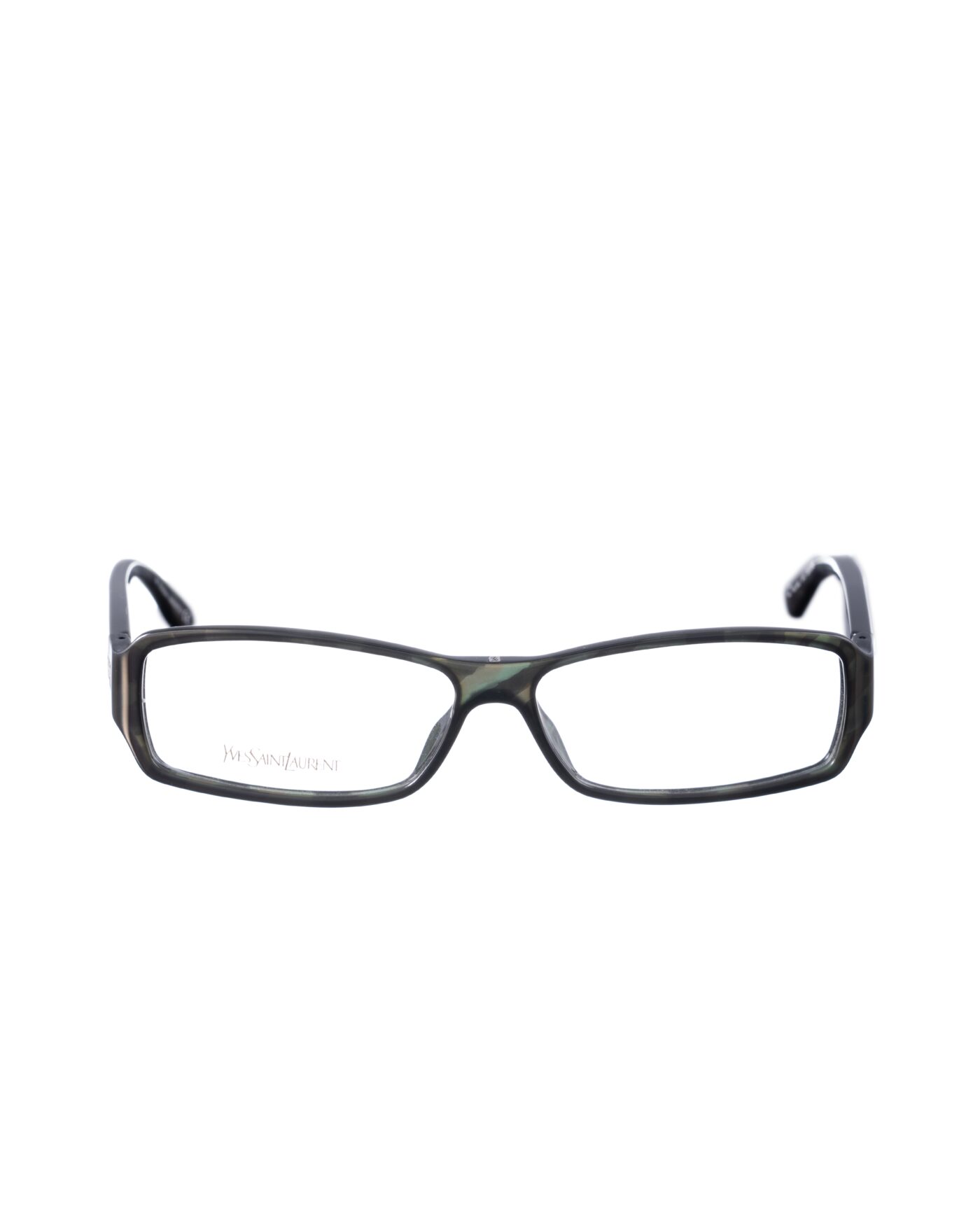 Yves Saint Laurent 00s Black with Green Plastic Glasses - Image 2