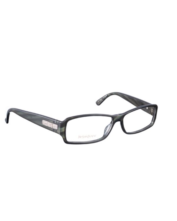 Yves Saint Laurent 00s Black with Green Plastic Glasses