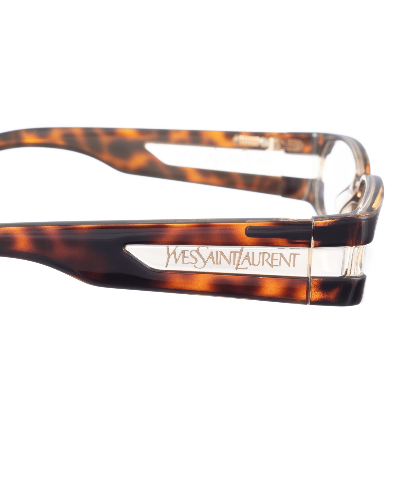 Yves Saint Laurent 00s Brown Havana and Clear Glasses - Image 3