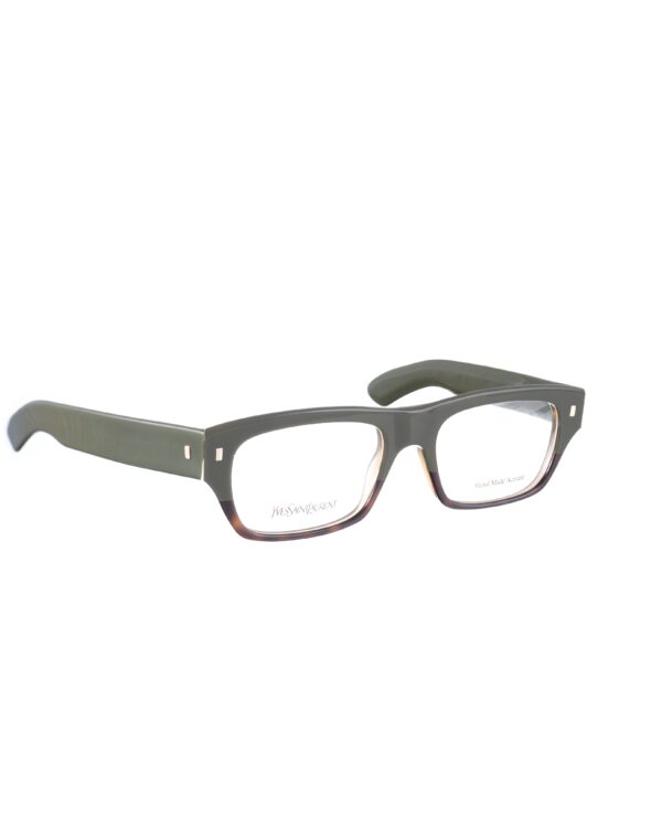 Yves Saint Laurent 00s Half Brown Havana and Green Glasses