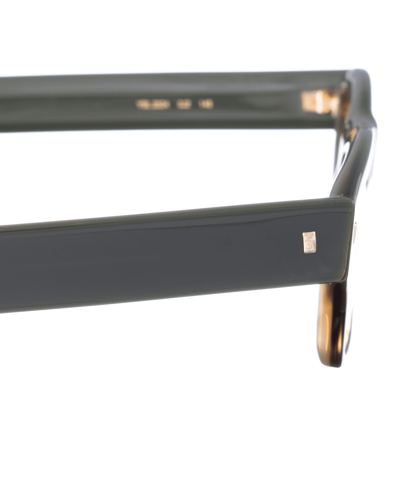 Yves Saint Laurent 00s Half Brown Havana and Green Glasses - Image 3