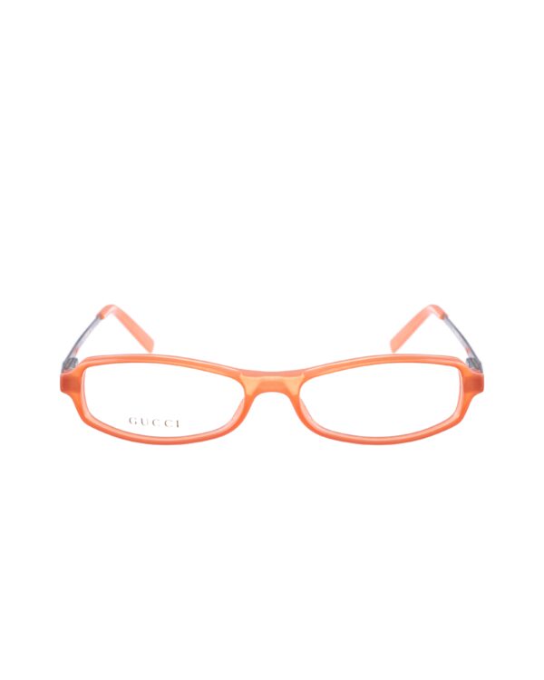 Gucci 00s Transparent Orange Plastic Glasses - Image 2