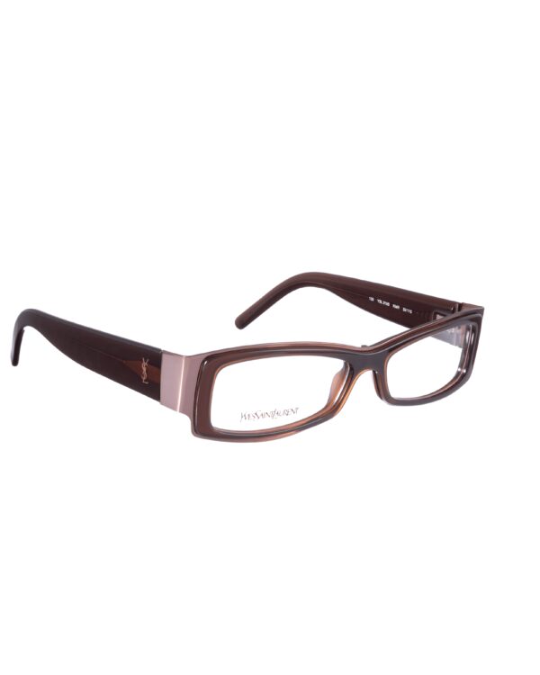 Yves Saint Laurent 00s Brown Glasses with Metallic Details