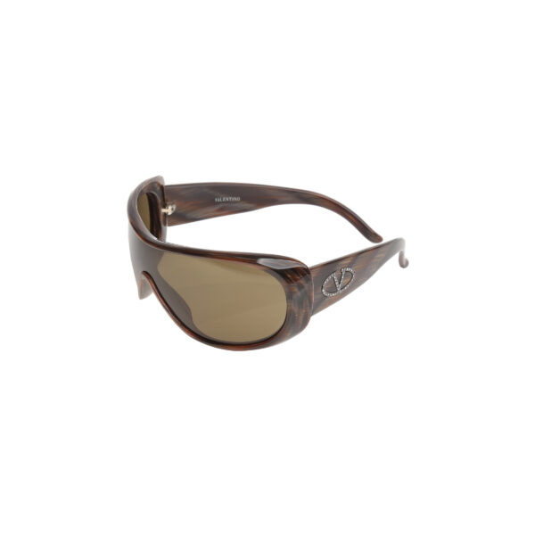 Valentino '00s Brown Oversize Mask Sunglasses - Image 2