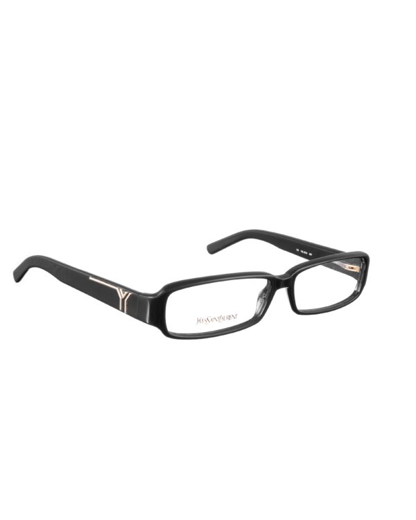 Yves Saint Laurent 00s Black Flat Rectangular Glasses