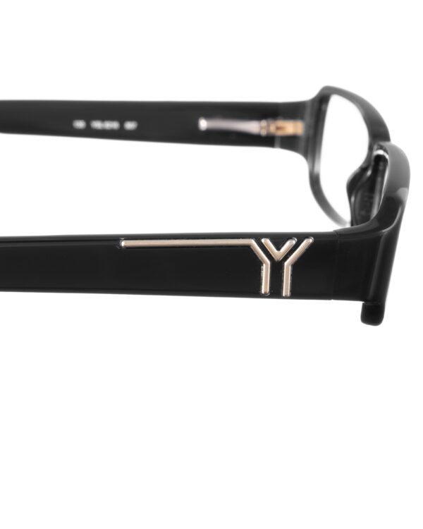 Yves Saint Laurent 00s Black Flat Rectangular Glasses - Image 2
