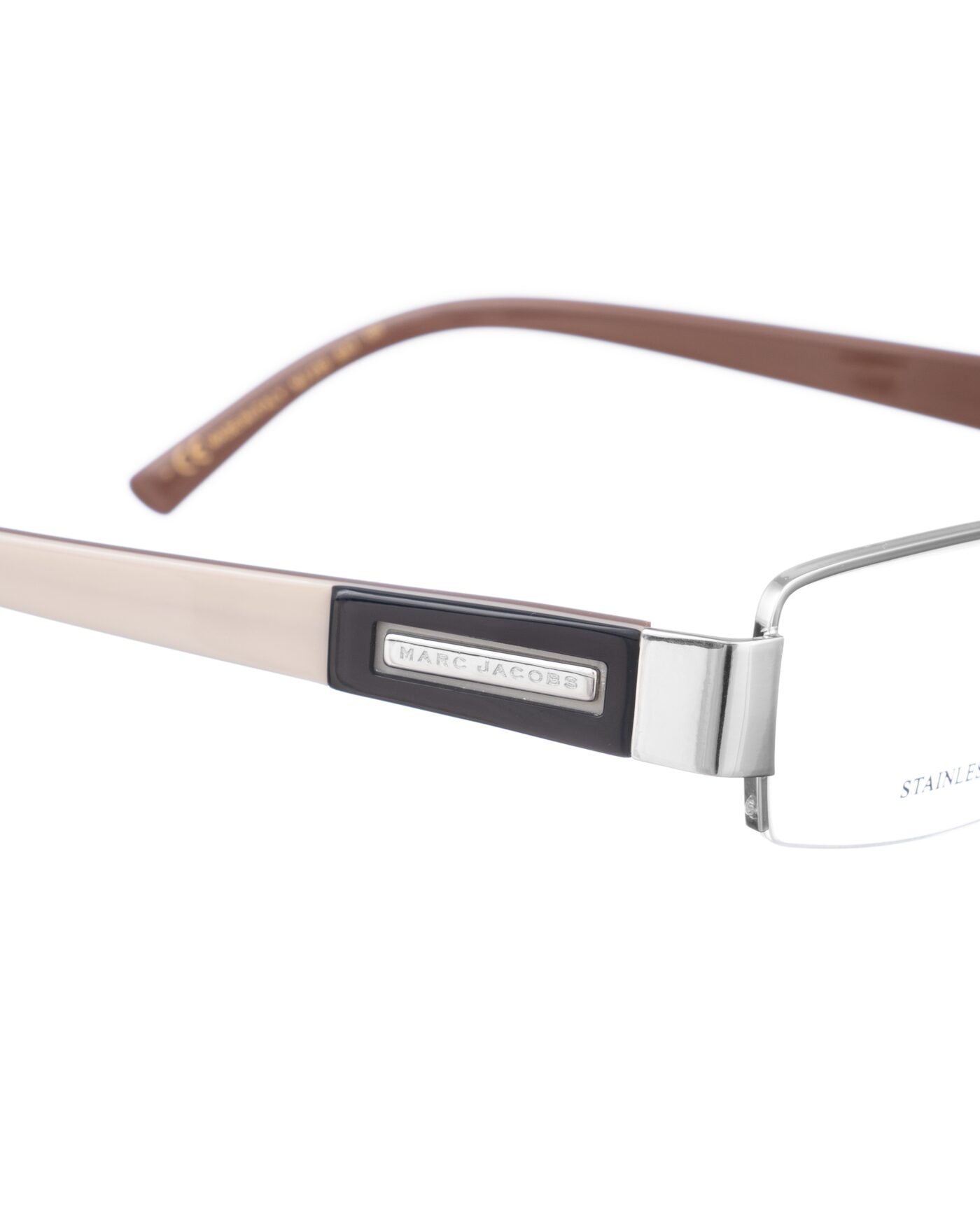 Marc Jacobs 90s Burgundy & Beige Classic Halfrim Glasses - Image 3