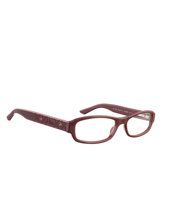 Dior 00s Burgundy Glasses with Pink Gems