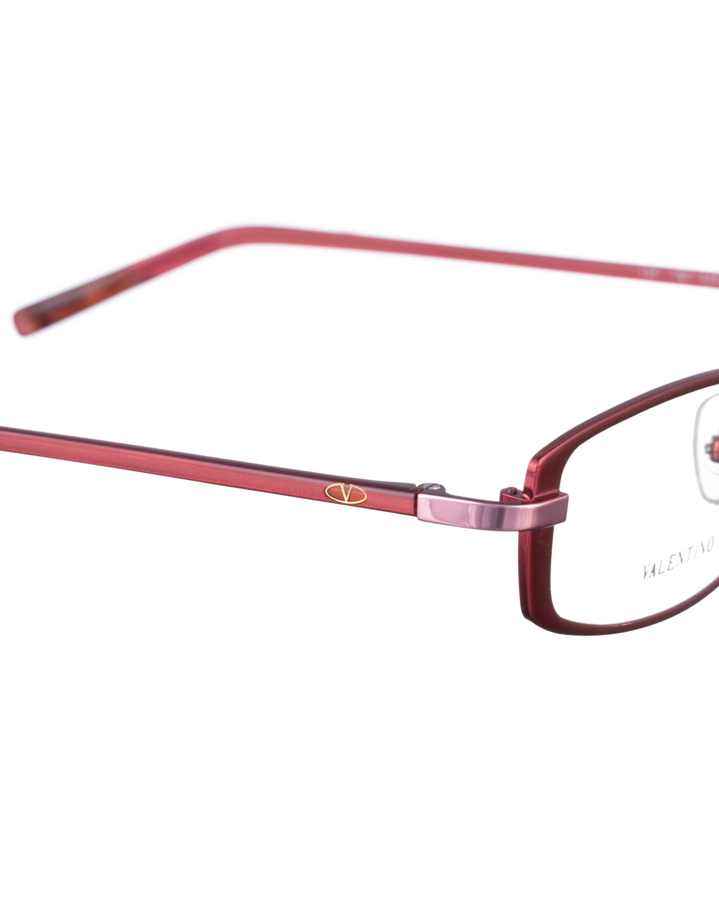 Valentino 00s Red Thin Metallic Glasses - Image 3