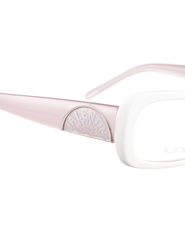Valentino 00s Baby Pink & White Plastic Glasses - Image 2