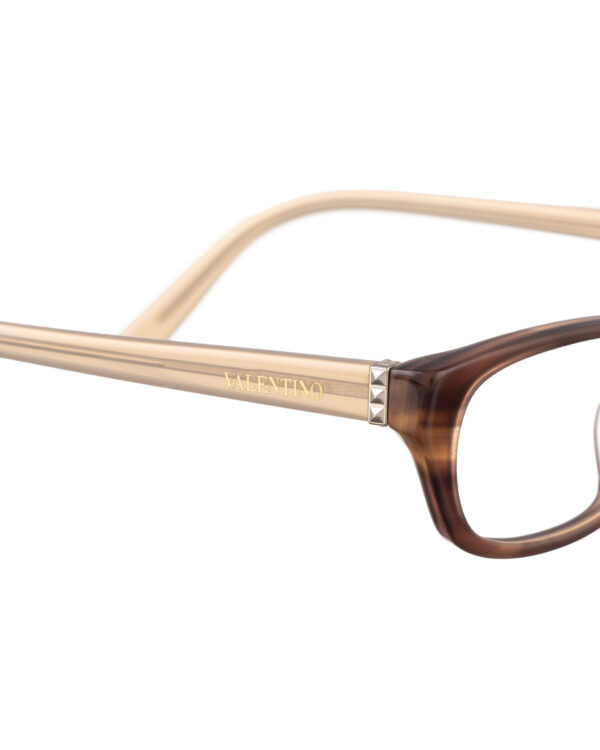 Valentino 00s Brown & Cream Plastic Glasses - Image 3
