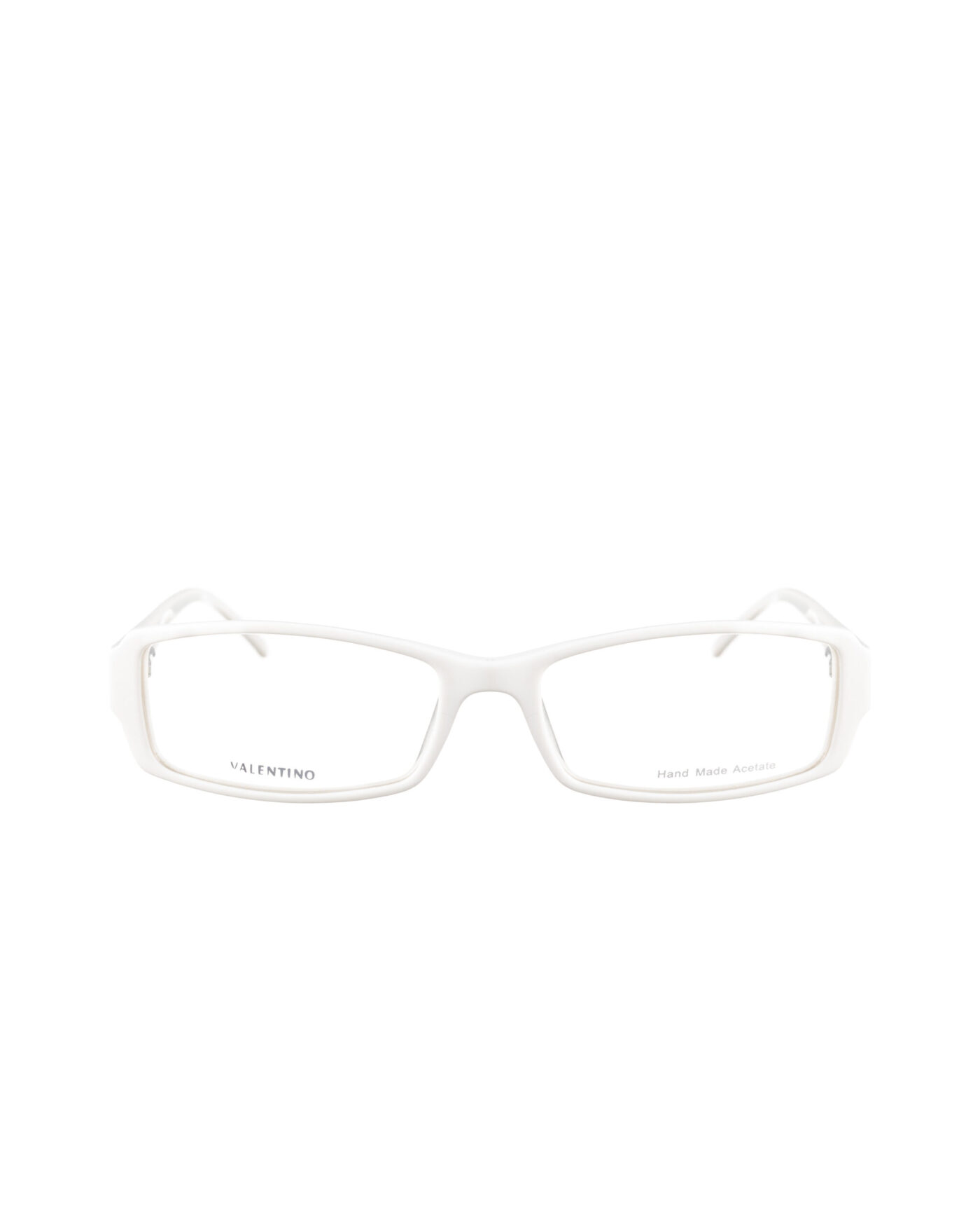 Valentino 00s White Glasses with White Rhinestones Logo - Image 2