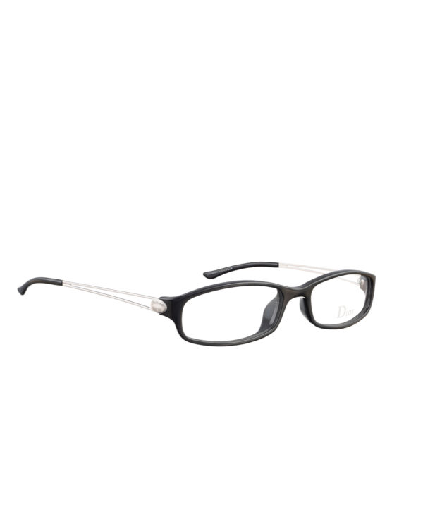 Dior 00s Black Classic Glasses with Silver Temples