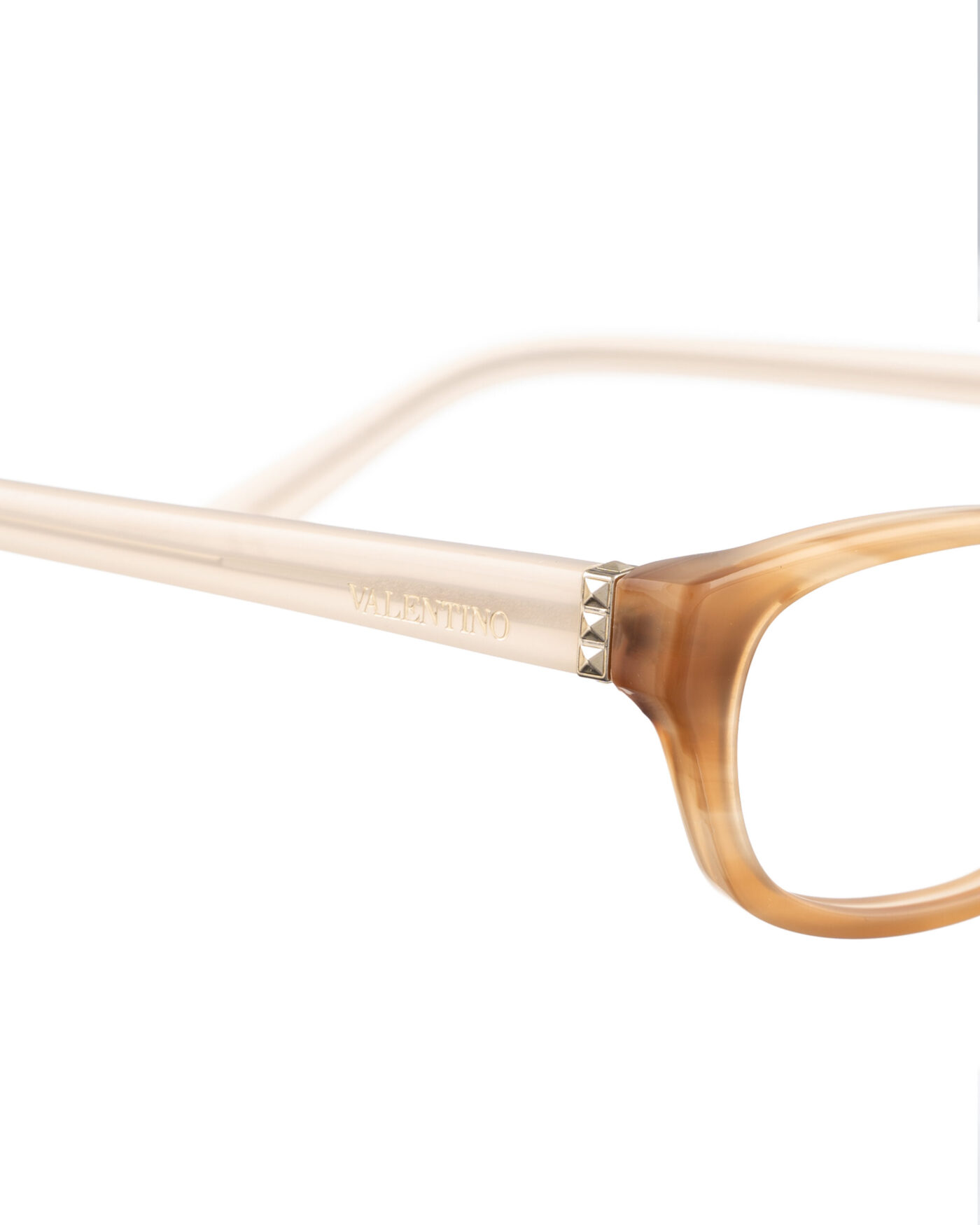 Valentino 00s Light Beige Transparent Plastic Glasses - Image 3